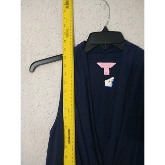 Lilly Pulitzer V-neck Sleeveless Blouse Navy Blue Sm Boho Cottagecore Feminine - Picture 7 of 9